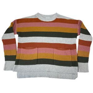 Madewell Sweater Womens XS Multicolor Striped Long Sleeve Crew Neck Sweater